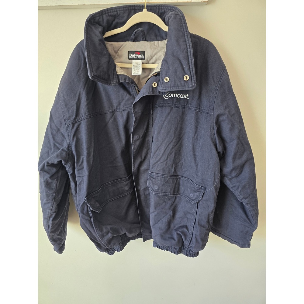 Bulwark FR Flame Resistant Bomber Jacket Navy Blue XL Comcast Workwear JLR8NV3